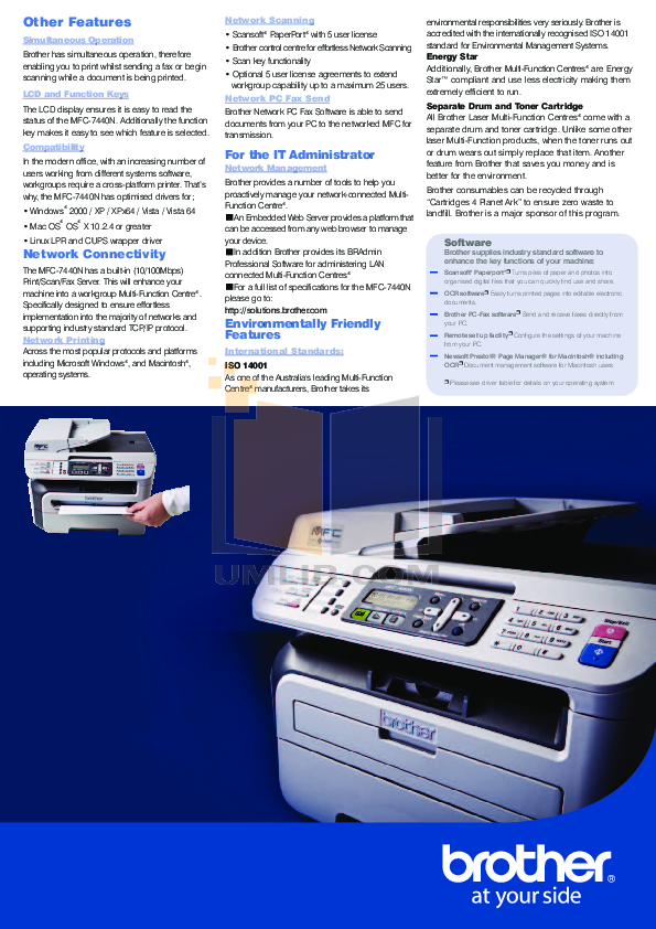 PDF manual for Brother Multifunction Printer MFC-7440N